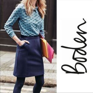 Boden Navy Blue Sixties Mini Skirt